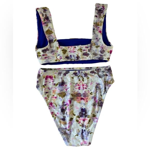 J. Crew x Flora Obscura Two Piece Bikini Set in Kaleidoscope Floral - Size S - Picture 3 of 11
